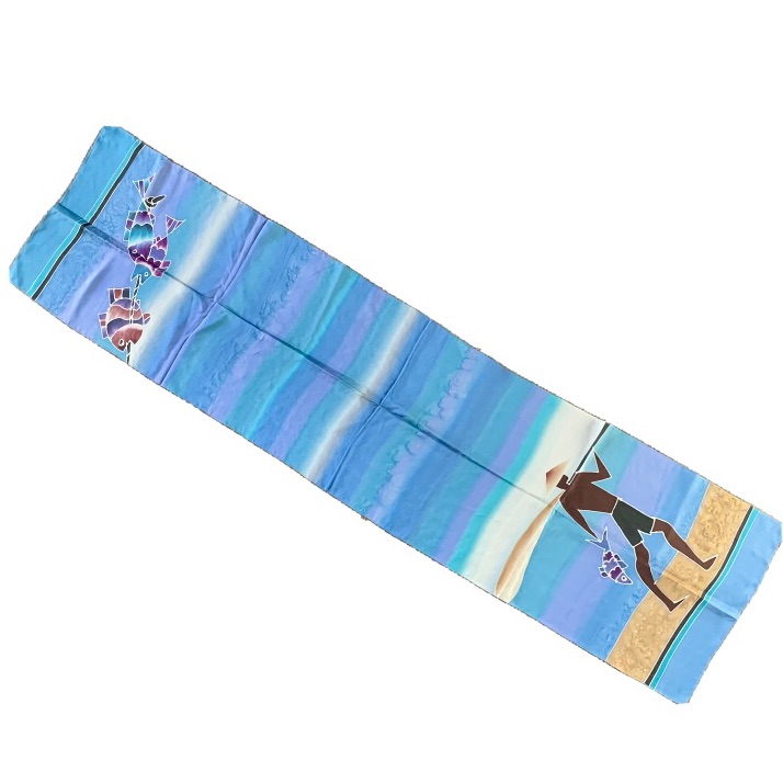 Vietnamese Fishing Beach Silk Scarf